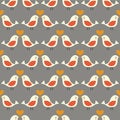 Seamless kissing birds background