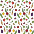 Seamless kitchen background of vegetables.