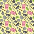 Seamless kitchen pattern Royalty Free Stock Photo