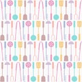 Seamless kitchen tools pattern, vector illustration Royalty Free Stock Photo