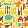 Seamless kitchen vector background