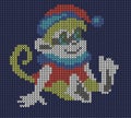 Seamless knitted background - monkey.