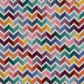 Seamless knitted geometric multicolor pattern