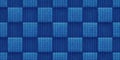 Seamless knitted pattern in shades of deep blue with a checkered design ideal for textile projects and fashion designs. Generative Royalty Free Stock Photo