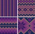 Seamless knitted patterns Royalty Free Stock Photo
