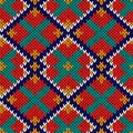 Seamless knitted rhombus multicolor pattern Royalty Free Stock Photo