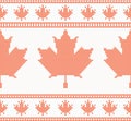 Seamless knitted texture with maple leaf Royalty Free Stock Photo