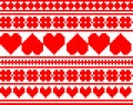 Seamless knitted valentine pattern