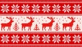 Seamless knitting pattern with deers and nordic stars