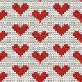 Seamless knitting pattern with Hearts