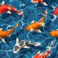 Seamless koi carps