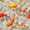 Seamless koi carps