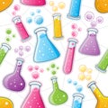 Seamless Laboratory Glassware Pattern Royalty Free Stock Photo