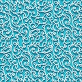 Seamless lace pattern with cutout paper swirls