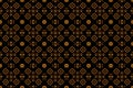 Seamless lace pattern with floral ornament in scandinavian retro style.