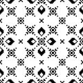 Seamless lace pattern with folkloric floral ornament.