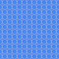 Seamless lacy pattern. White repeating grid background on blue.