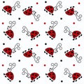 Seamless ladybug pattern background