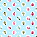 Seamless ladybug pattern