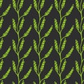 Seamless Laurel Branch Background. Cute Repeating wheat Vector Background. Wheat Background.