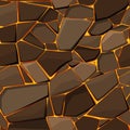 Seamless lava or fire pattern with brown stones for graphic design.