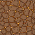 Seamless lava pattern with brown stones for graphic design.