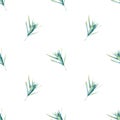 Seamless lavender leaves pattern. Watercolor floral background with green branch and leaves for wrapping paper, wallpaper, textile