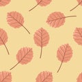 Seamless leaf in autum cartoon illustration pattern