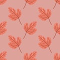 Seamless leaf in autum cartoon pattern