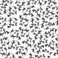 Seamless leaf vector background, simple black and white stripes vector pattern Royalty Free Stock Photo