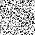 Seamless leaf vector background, simple black and white stripes vector pattern Royalty Free Stock Photo