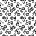 Seamless Leaf vector background, simple black and white stripes vector pattern Royalty Free Stock Photo
