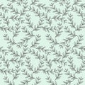 Seamless Leafy Branches seamless Pattern