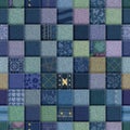 seamless leather and jeans patchwork background