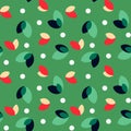 Seamless leaves pattern. Christmas colors