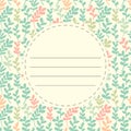 Seamless leaves pattern with frame label Royalty Free Stock Photo