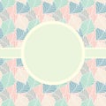 Seamless leaves pattern with frame label Royalty Free Stock Photo