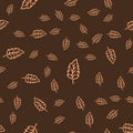 Seamless leaves pattern. Stylized leaf decirative design background. Seamless leaf design