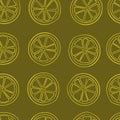 Seamless lemon contours Royalty Free Stock Photo