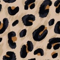 Seamless leopard or cheetah skin pattern. Vector exotic african animal texture. Royalty Free Stock Photo