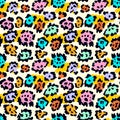 Seamless leopard fur skin pattern Royalty Free Stock Photo