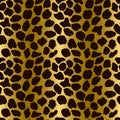 Seamless leopard pattern. Animal skin grunge texture. Giraffe gradient background. Vector illustration.