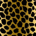Seamless leopard pattern. Animal skin grunge texture. Giraffe gradient background. Vector illustration.