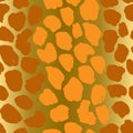 Seamless leopard pattern. Animal skin grunge texture. Giraffe gradient background. Vector illustration.