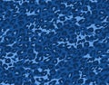 Seamless Leopard Pattern Texture Vector. Endless blue cheetah design for dress fabric print Royalty Free Stock Photo