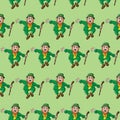 Seamless Leprachaun saint patricks day on background