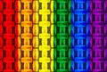 3d rendering. Seamless LGBTQ Rainbow color flag geometric pattern wall background