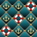 Seamless lifebuoy pattern