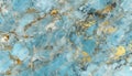 Seamless light blue marble texture with gold streaks.AI generated Royalty Free Stock Photo