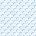 Seamless Light Blue and White Fluffy Cloud Pattern